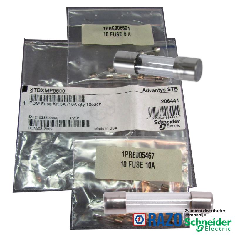 Modicon STB - PDM set osigurača - za I/O modul - 5 osigurača 10 A 
