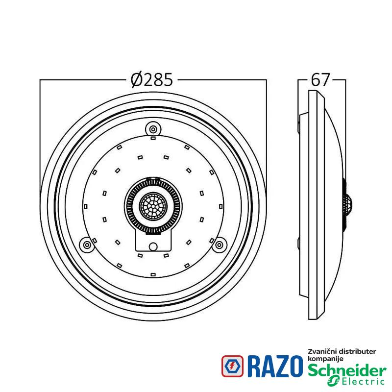 LED Plafonjera sa senzorom 15W 6500K 