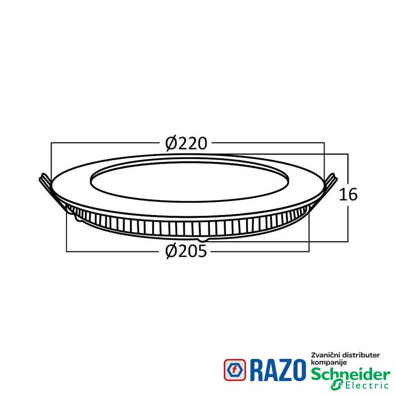 LED Panel ugradni 18W 6500K 