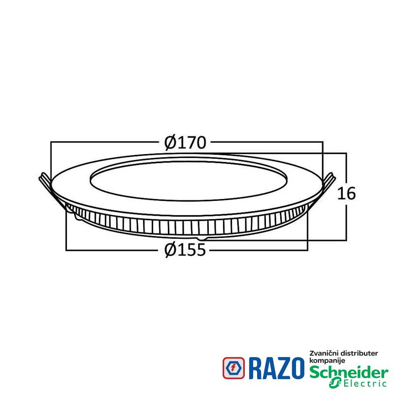 LED Panel ugradni 12W 4000K 