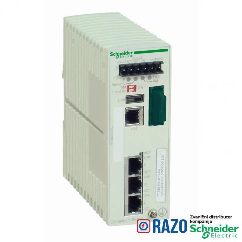 Ethernet TCP/IP upravljivi switch - ConneXium - 3TX/1FX - monomodni 