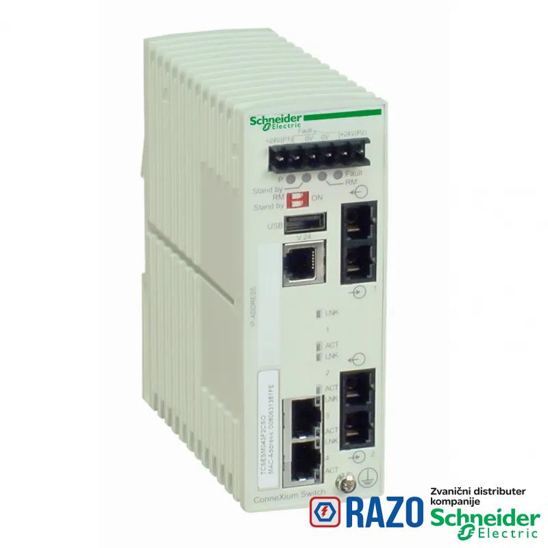 Ethernet TCP/IP upravljivi switch - ConneXium - 2TX/2FX - monomodni 