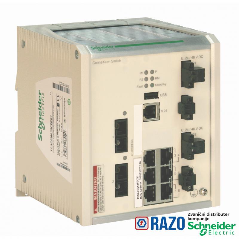 Ethernet TCP/IP prošireni upravljivi switch - ConneXium – 6 TX/2FX - multimodni 