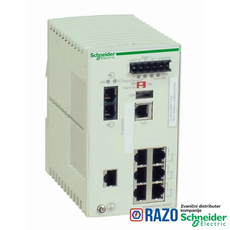 Ethernet TCP/IP upravljivi switch - ConneXium - 7TX/1FX - multimodni 