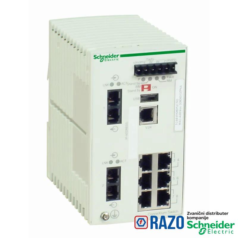 Ethernet TCP/IP upravljivi switch - ConneXium - 6TX/2FX - monomodni 
