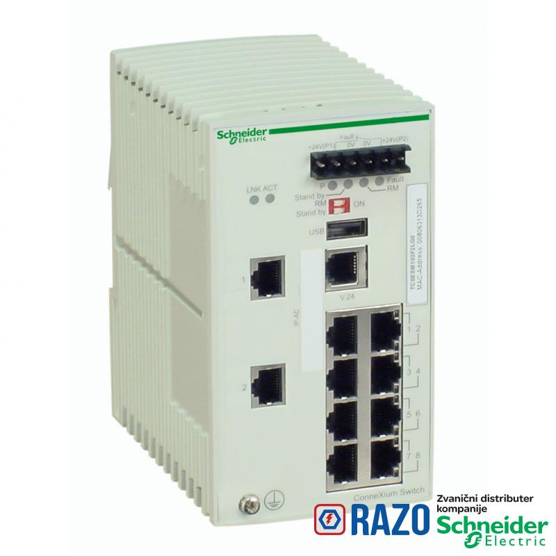 Ethernet TCP/IP upravljivi switch-ConneXium-8 portova bak.+2 za optičke kablove 