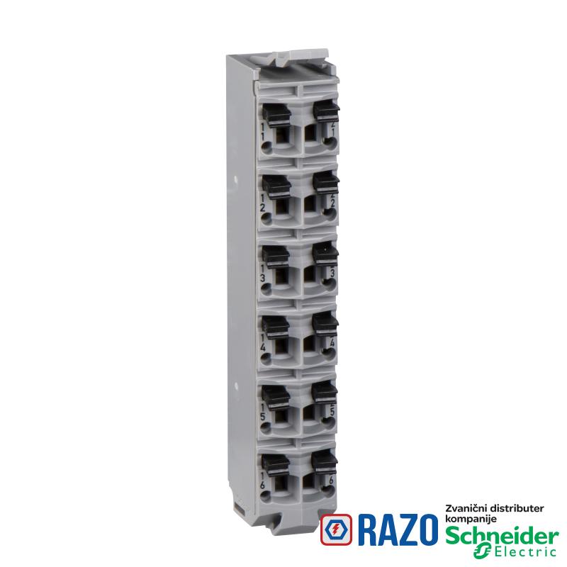 priključni blok - 12 kontakata - crni - 1 kom. 