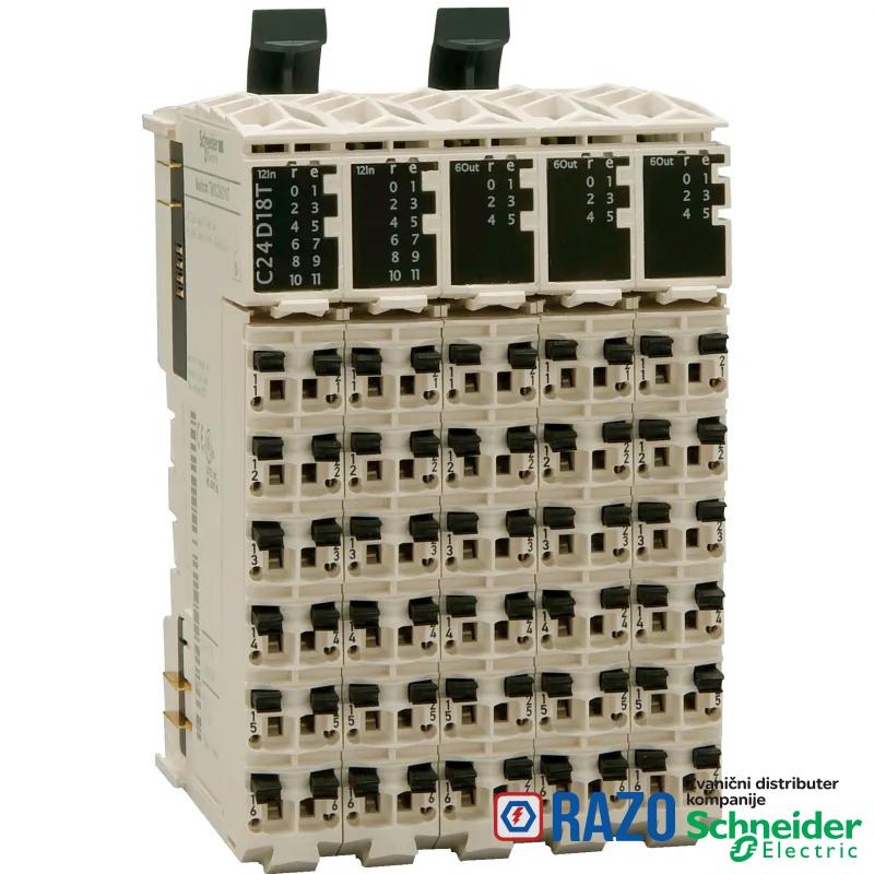 kompaktni I/O blok za proširenje TM5 - 24 I/0 - 12 DI - 6 DO tranz.- 4 AI - 2 AO 