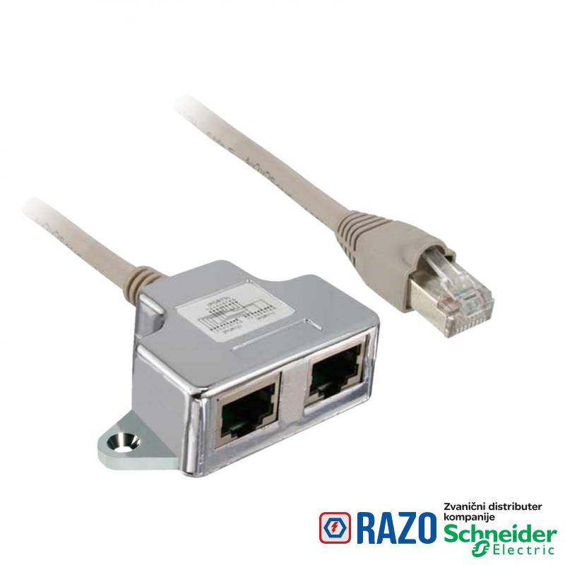 Modbus “T” otcep - 1 x RJ45 muški i 2 x RJ45 ženski - kabl 1 m 