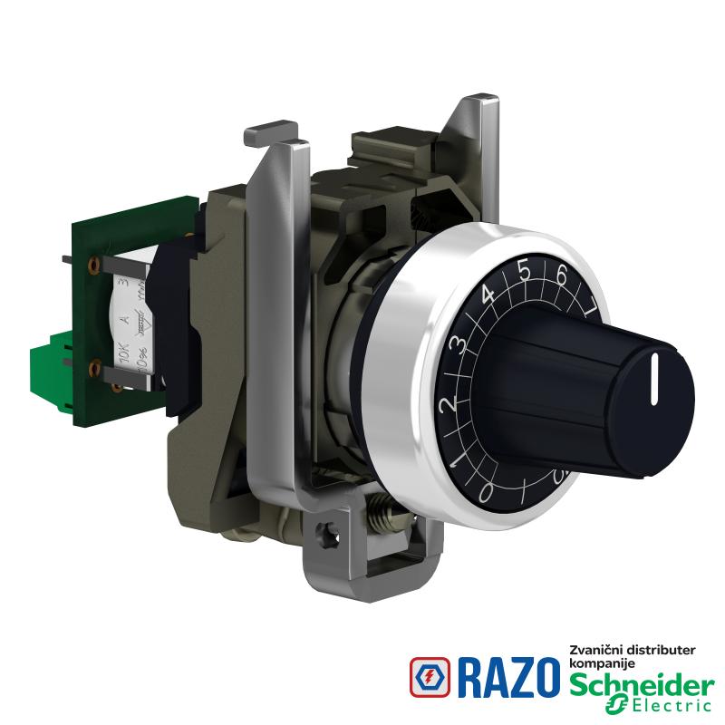 glava Ø22 + podnožje za montažu + potenciometar 47K 