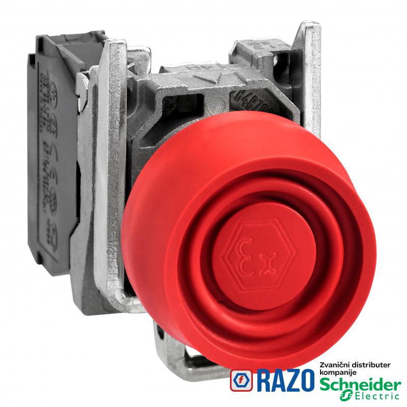 crveni taster Ø 22 - opružni sa povratkom - 1 NC-ATEX 