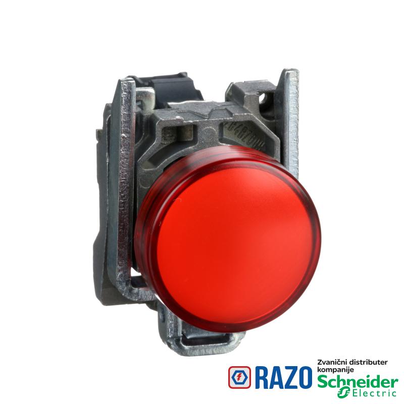 crvena kompletna signalna lampica Ø22 ravna sočiva sa integrisanim LED 110…120V 