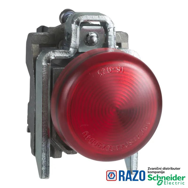 okrugla lampica Ø 22 - IP65 - crvena - integr. LED - 230..240 V - stopice-ATEX 