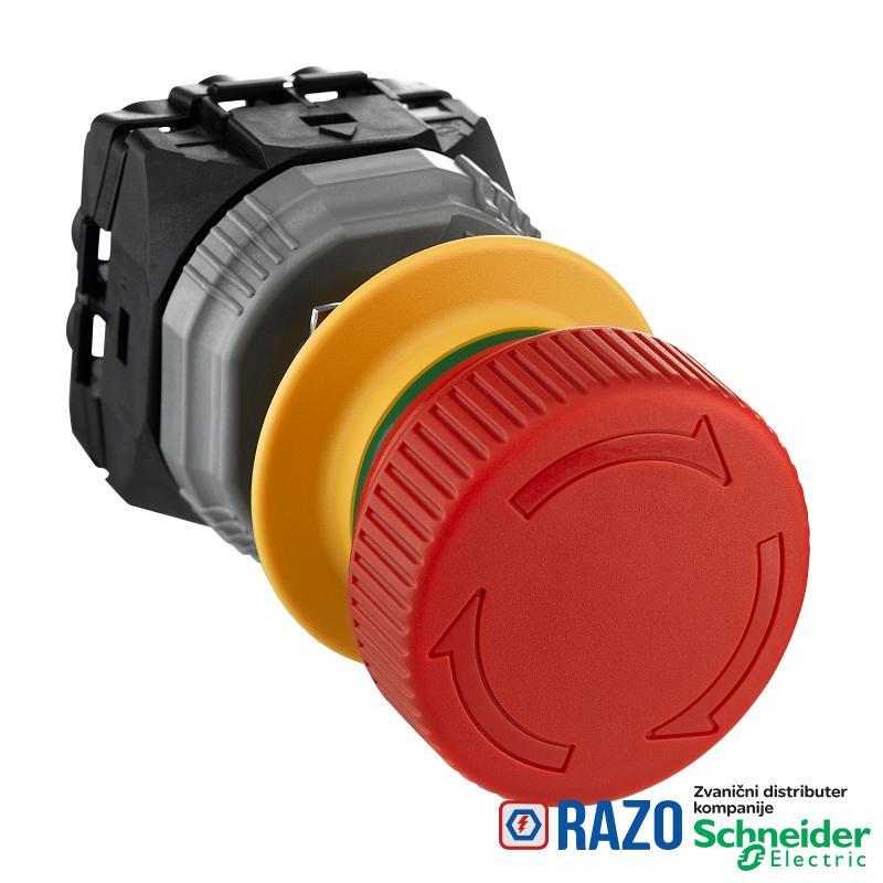 crveni Ø40 taster nužnog isključ. otpušt. zakretanjem 2NC 1NO nadzor kontakta 