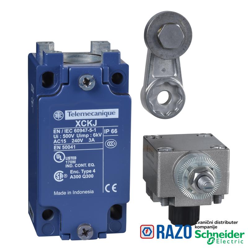 granični prekidač XCKJ - termopl. poluga sa točkićem - 1NC+1NO - trenutno - M20 