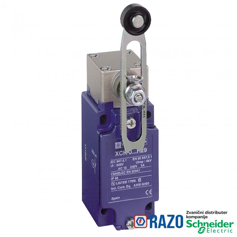 granični prek.XCKJ-termopl.poluga sa točkićem prom.dužine-1NC+1NO-trenutno-M20 