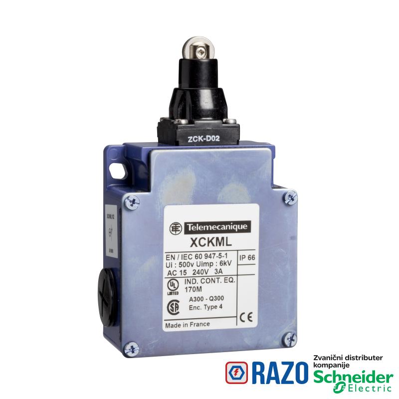 gran.prek. XCKML - poluga sa čeličnim točkićem - 2x(1NC+1NO) - sporo - M20 