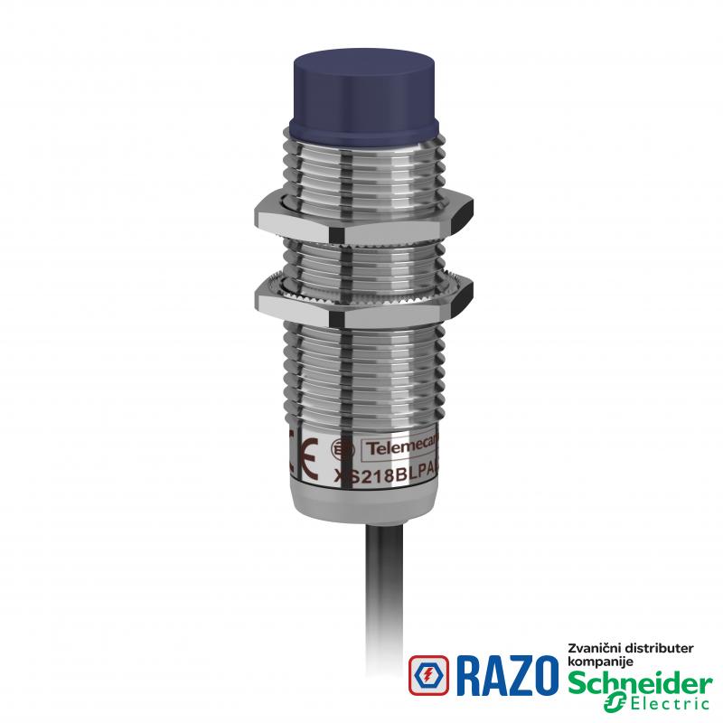 induktivni senzor XS2 M18 - D53mm - mesing - Sn8mm - 12..24VDC - kabl 2m 