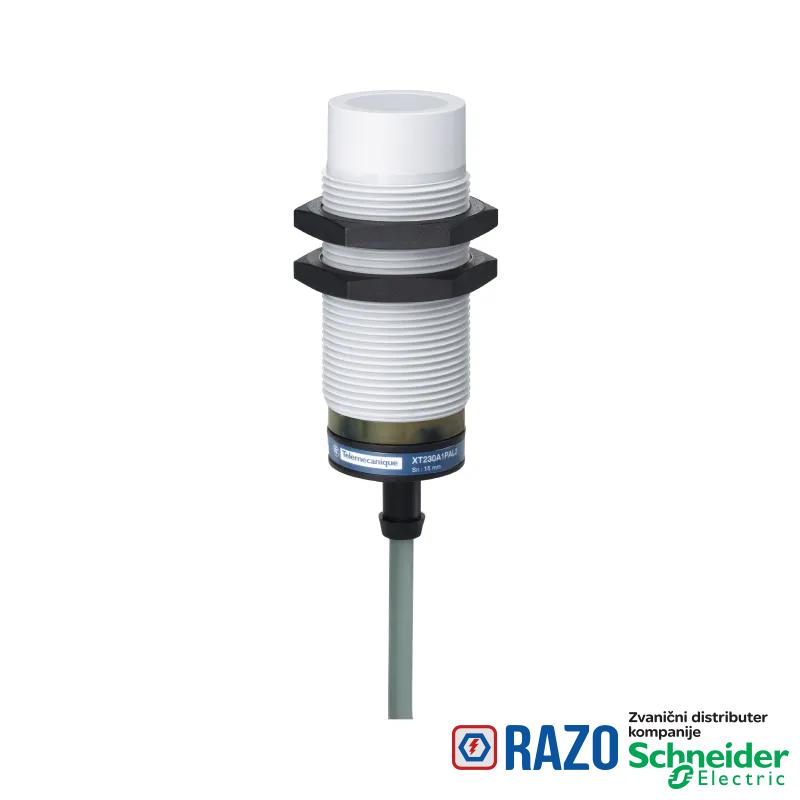 kapacitivni senzor - XT1 - cilindrični M30 - plastični - Sn 15 mm - kabl 2 m 