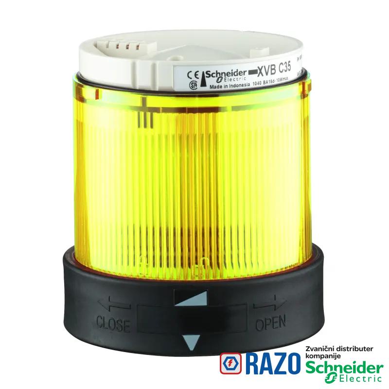 svetlosni trepćući blok - žuti - 230VAC 10W + opcije 