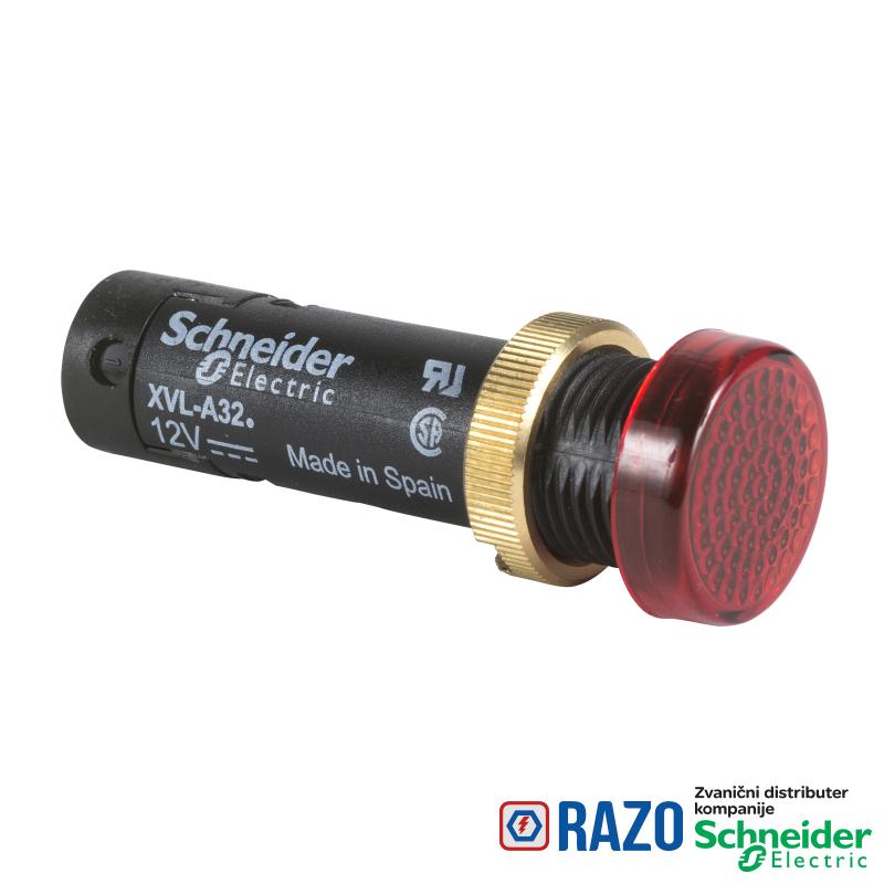signalna lampica Ø12 - IP40/IP65 - crvena - LED sa poklopcem - 5V - stopice 