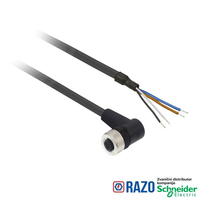 ožičen konektor XZ - ženski zglobni - M12 - 4-pinski - kabl PUR 5m 