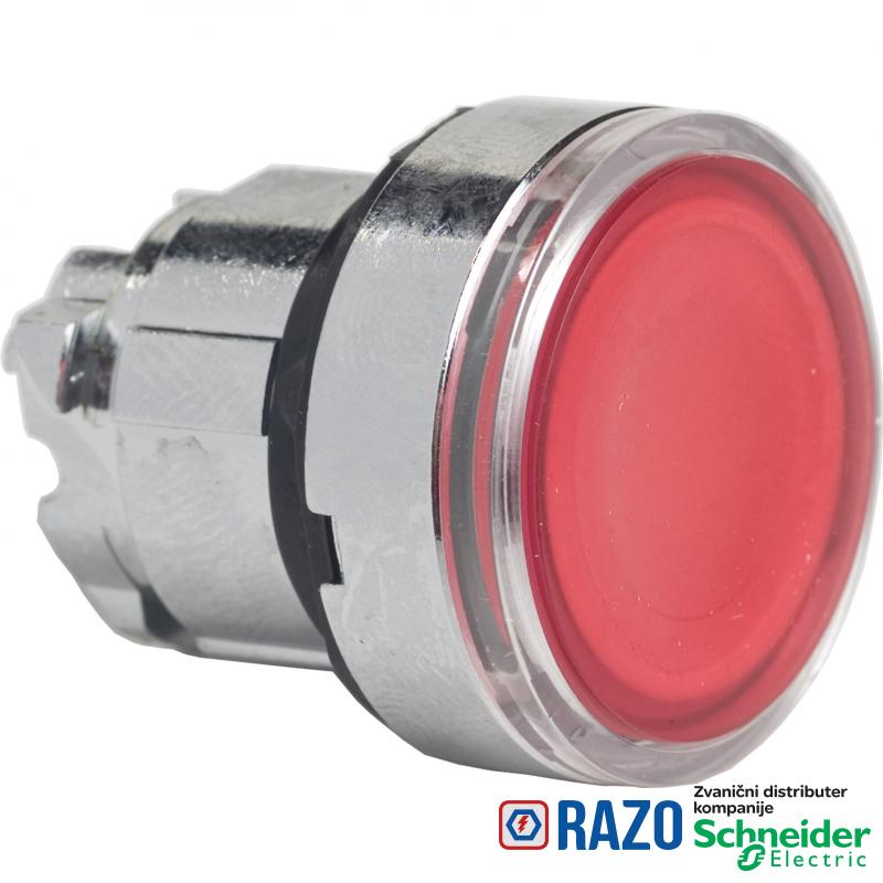 crvena udubljena glava svetlećeg tastera Ø22 bez povratka za integrisan LED 