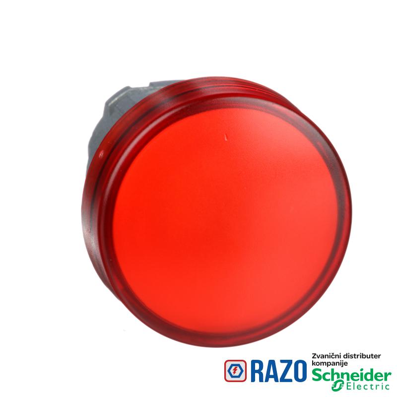 crvena glava signalne lampice Ø22 sa ravnim sočivom za integrisan LED 
