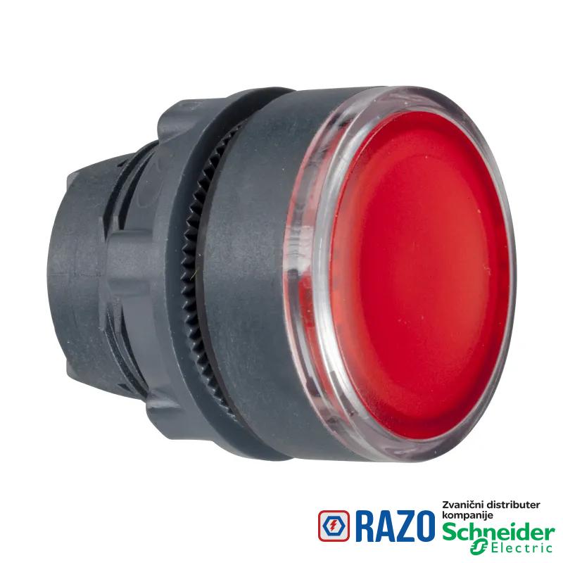 crvena udubljena glava svetlećeg tastera Ø22 bez povratka za integrisan LED 