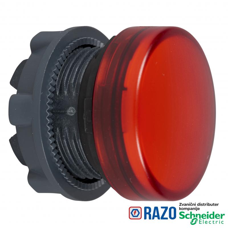 crvena glava signalne lampice Ø22 ravna sočiva za integrisan LED 