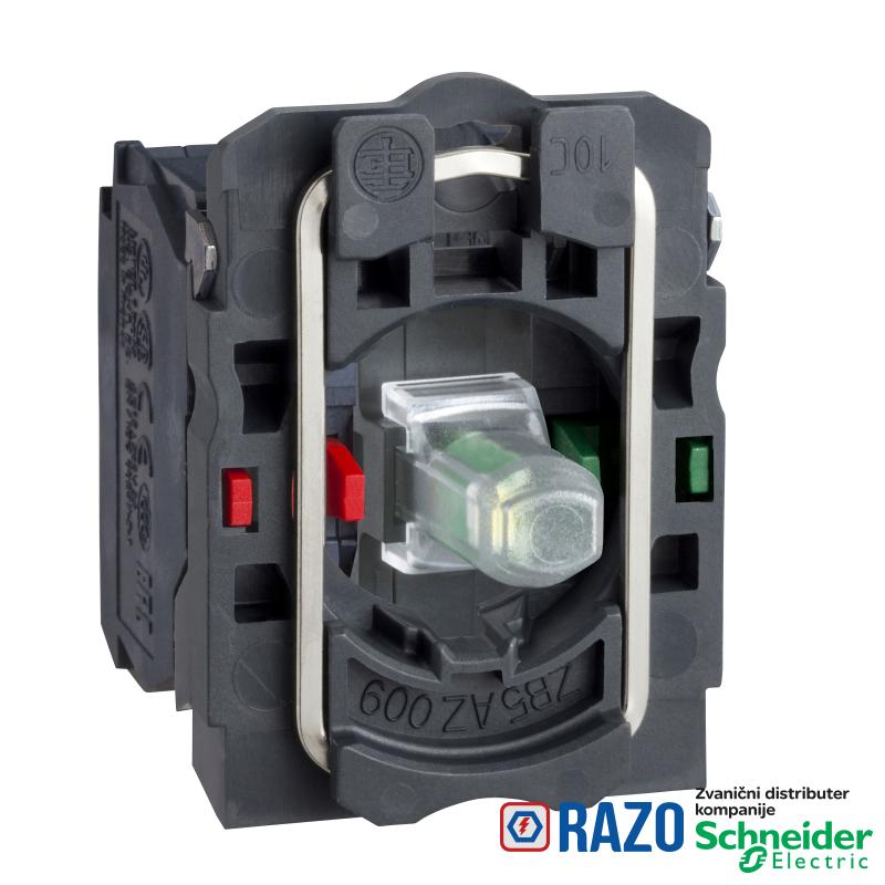 zeleni svetlosni blok sa montažnim elementom sa integris. LED 110..120V 1NO+1NC 