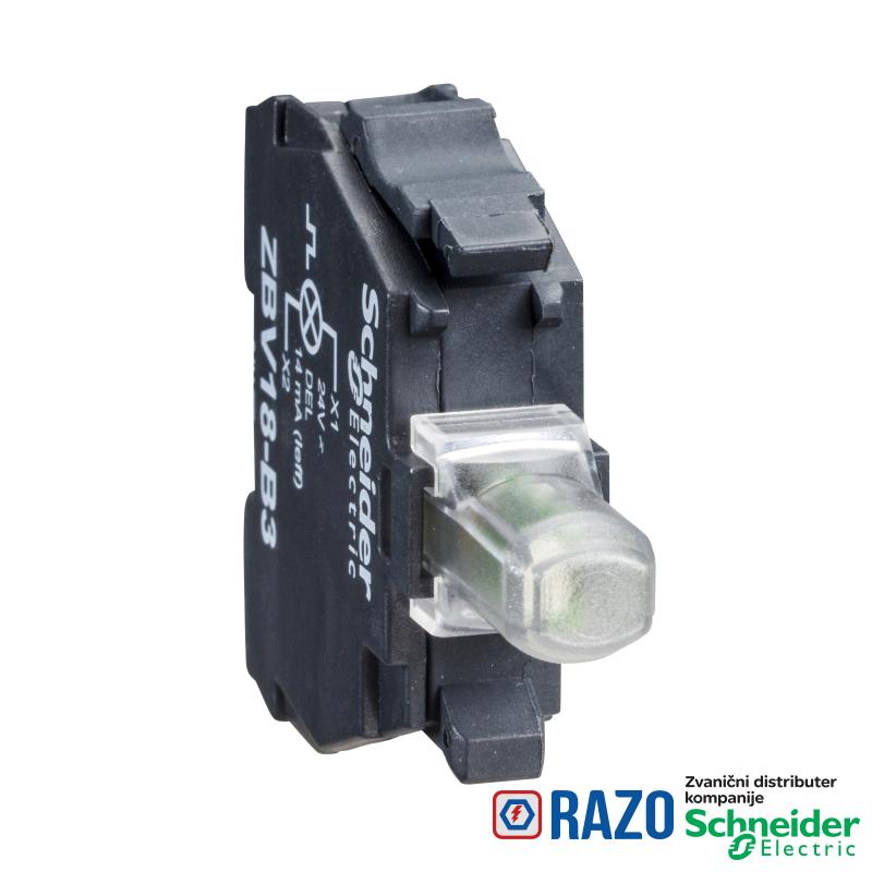 beli svetlosni blok za glavu Ø22 integrisan LED 24...120V vijčani priključak 