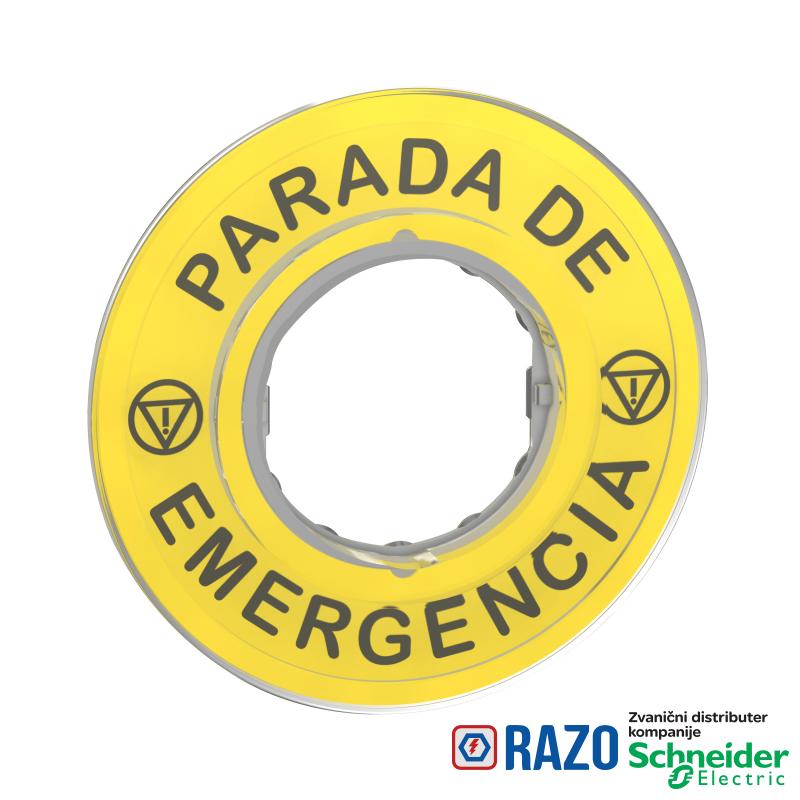 oznaka Ø60 za nužno isključenje -PARADA DE EMERGENCIA/logo ISO13850 