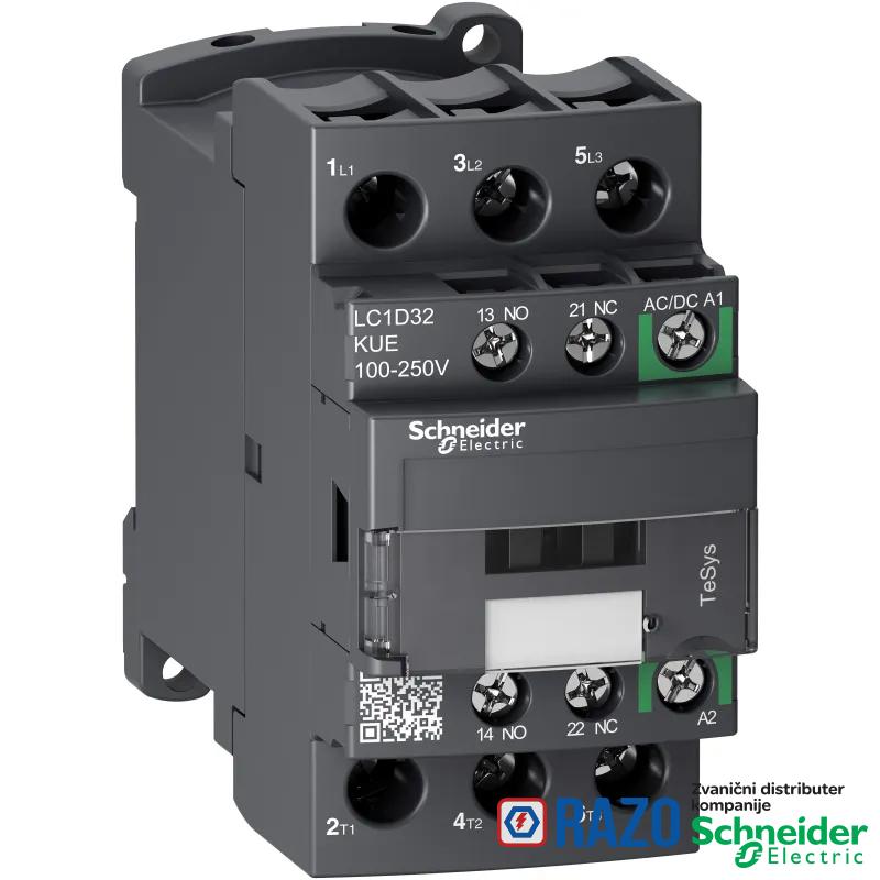 TeSys D kontaktor 3P 32A AC-3 do 440V kalem 100-250V AC/DC 