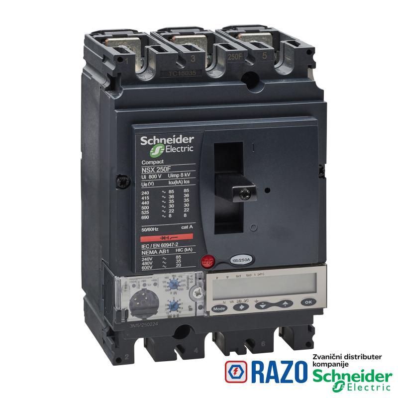 prekidač Compact NSX250F - Micrologic 5.2 A - 250 A - 3P 3d | Razoelektro