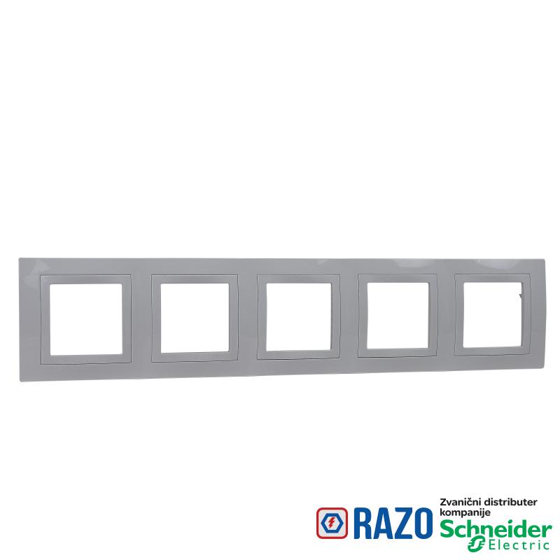 Unica Basic - dekorativni ram - petrostruki, horizontalni - beli 