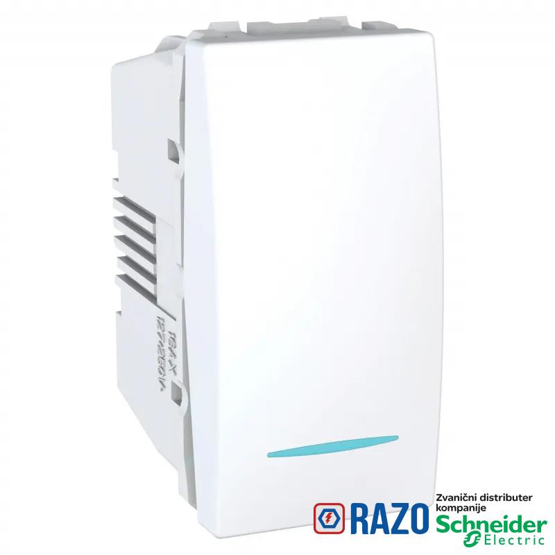 Unica - unakrsni prekidač - 10 AX 250 VAC - 1 m - beli 