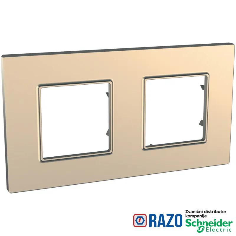 Unica Quadro Metallized - dekorativni ram - dvostruki, H71/V71 - bakar 